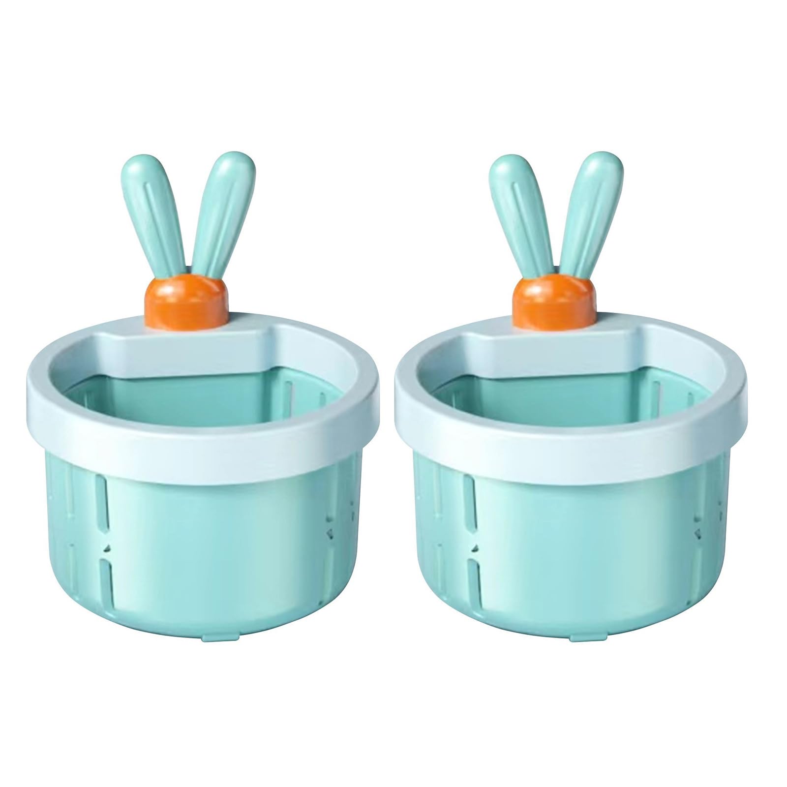 2 Pack Sink Drain Strainer with Rabbits Ears Design Kitchen Press to Dump Filter Basket Food Residues Collector Catcher Sink Strainer
