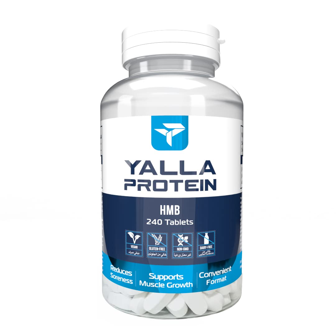 Yalla Protein HMB - Preserves Muscle Mass & Promotes Strength Development - 240 Tablets