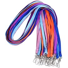 Wisdompro 20 Pack of 17.7 Colorful Neck Lanyard Strap with J Hook for Keys, Keychain, ID Badges, Name Tags - 5 Assorted Colors