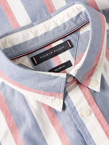 Image of Tommy Hilfiger Men's Long Sleeve Oxford Shirts in Regular Fit, Men's Button Down Shirts, Also Available in Big and Tall