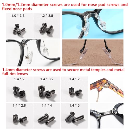 YIXISI 200 PCS Eyeglass Sunglass Glasses Repair Tool Kit, Spectacles Repair Screws Set, Eyeglass Repair Kit - Image 3