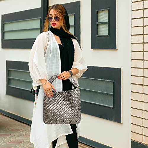 Ps Petite Simone Woven Tote Bag For Women Handbags For Women Woven Bag Summer Purses For Women 2023 Hazel #TOP1