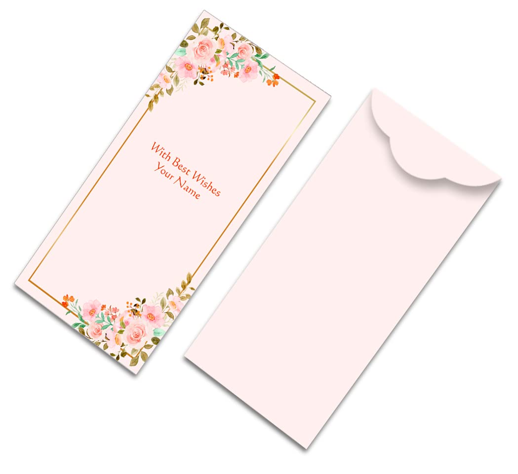 Brown Cloud Customised Exclusive Elegant Designer Vertical Shagun/Money/Gift Envelope/Cover/Lifafa for Gift/Festival with Personalized Text Message/Name (SE Vert 005) (Pack of 10)-image-46