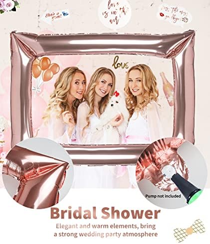 29 PCS Hen Party Photo Booth Props, Team Bride Selfie Props Wedding Photo Props Rose Gold Funny Photo Booth Selfie Props Hen Night Bridal Shower Props with Bamboo Sticks