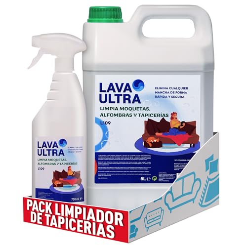 LavaUltra L109 Limpiador para Moquetas y Tapicerías, 5 Litros+750ml, Limpiador para Alfombras, Sofás y Textiles en Spray,Eficaz Contra Manchas Difíciles,Quitamanchas