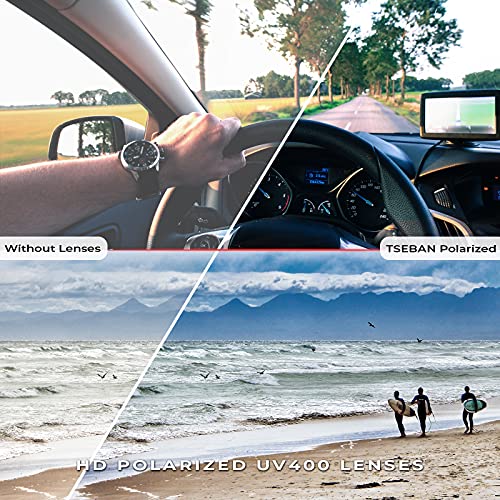 Rectangle Polarized Sunglasses for Men UV Protection Driving Glasses with Metal Frame …2