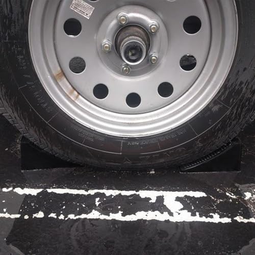 Image of 4 Pack Heavy Duty Rubber Wheel Chocks Solid RV Wheel Chock for Trailers, Black Tire Chocks for Cars, Truck, Travel Trailers, Camper and ATV, 6.5 inch x 3.5 inch x 3.5''
