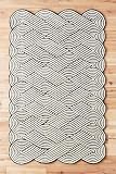 RIDA HANDLOOM Hand Tufted Maximus Modern Area Rug, New Zealand Woolen Carpet for Living Room, Bedroom, Dining Room and Hall (8x10 Feet, Black)