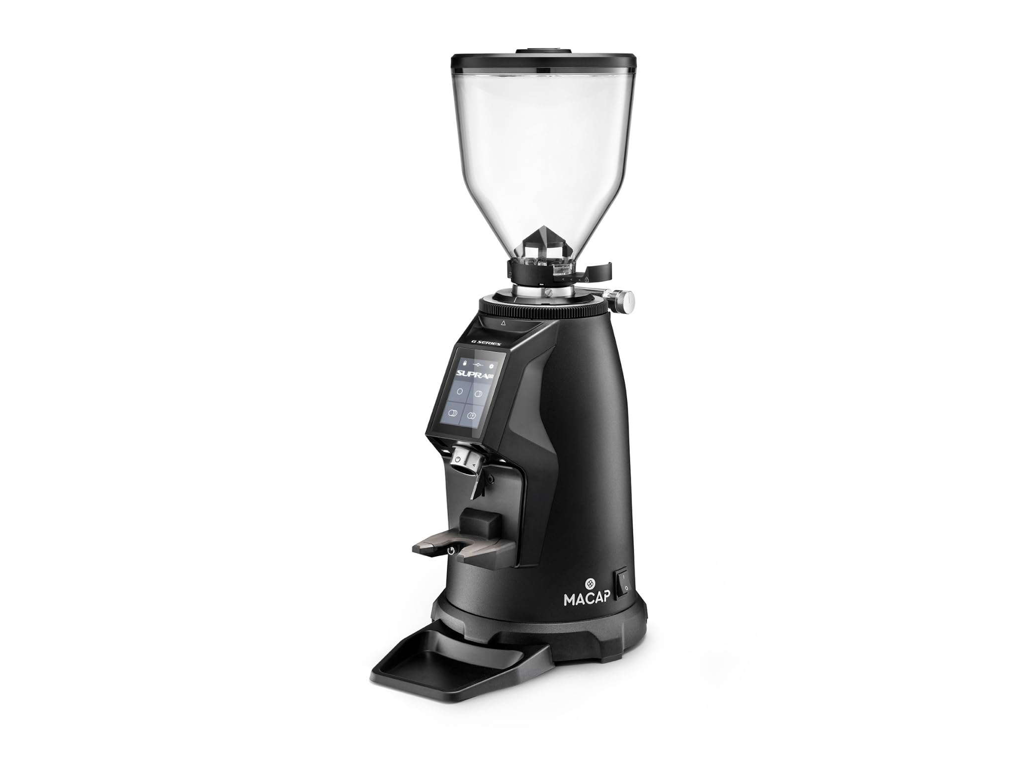 MACAP Supra 68 On-Demand Commercial Coffee Grinder | 68 mm Flat Burrs, 550 W Motor, Stepless Micrometric Adjustment, CTS &amp; FOS Technology | Professional Espresso Grinder Made in Italy