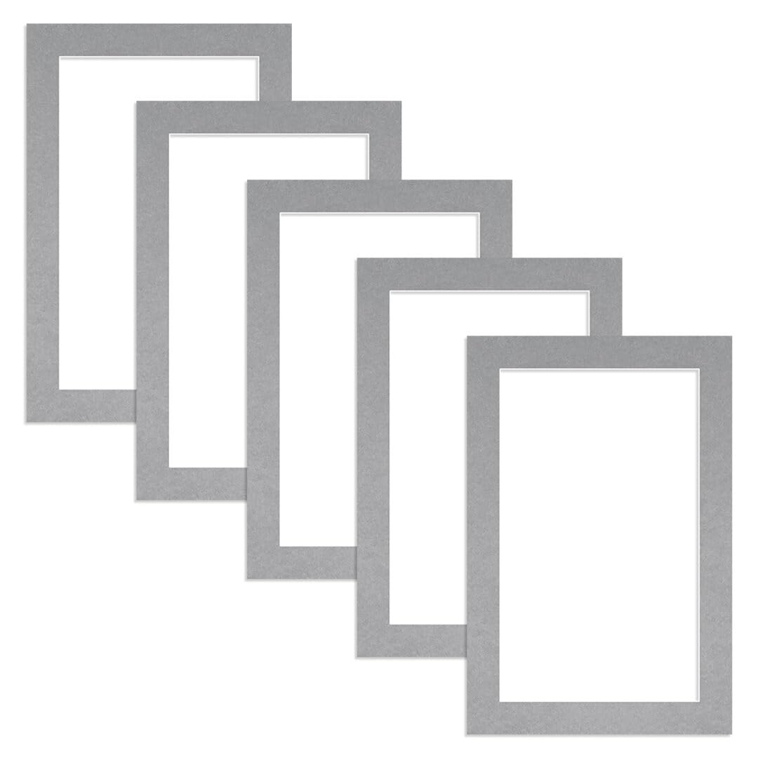 Alison Kingsgate 12X8 Silver Picture Mount - 10X6 Aperture - Pack 5 — image 1