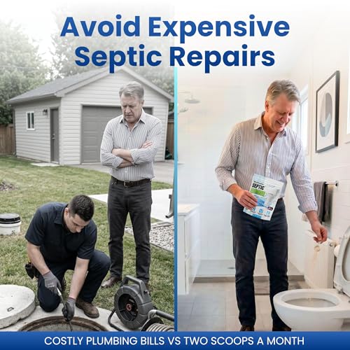 Image of Septic Tank Treatment 1 lb, Up to 15 Treatments | 1 Year Supply - Septic Tank Cleaner with Natural Enzymes - Drainage Solutions to Digest Clogs, Odor, Sludge & Grease