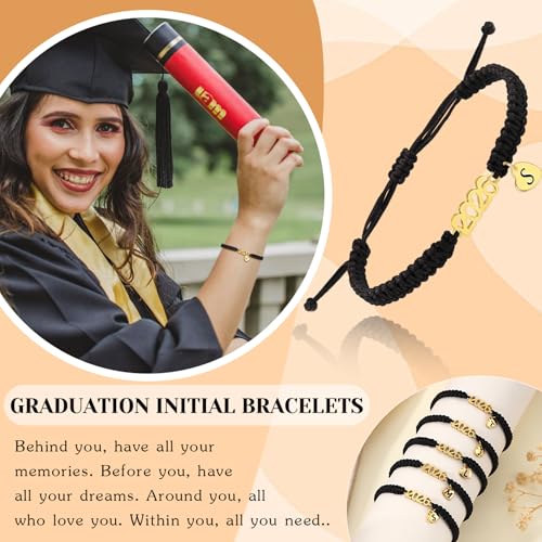 Image of Graduation Gifts for Her 2026 Initial Bracelets for Women High School College Graduation Gifts for Teen 5th 8th Grade Masters Degree Letter A-Z Bracelet Daughter Granddaughter Girlfriend Jewelry