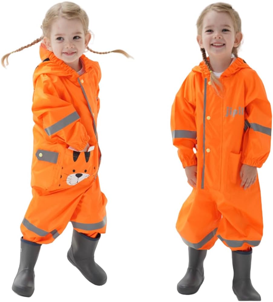 Toddler Kids Rain Suit with Hood - Waterproof Coverall One Piece for Kids (1-9 Years) - Image 4