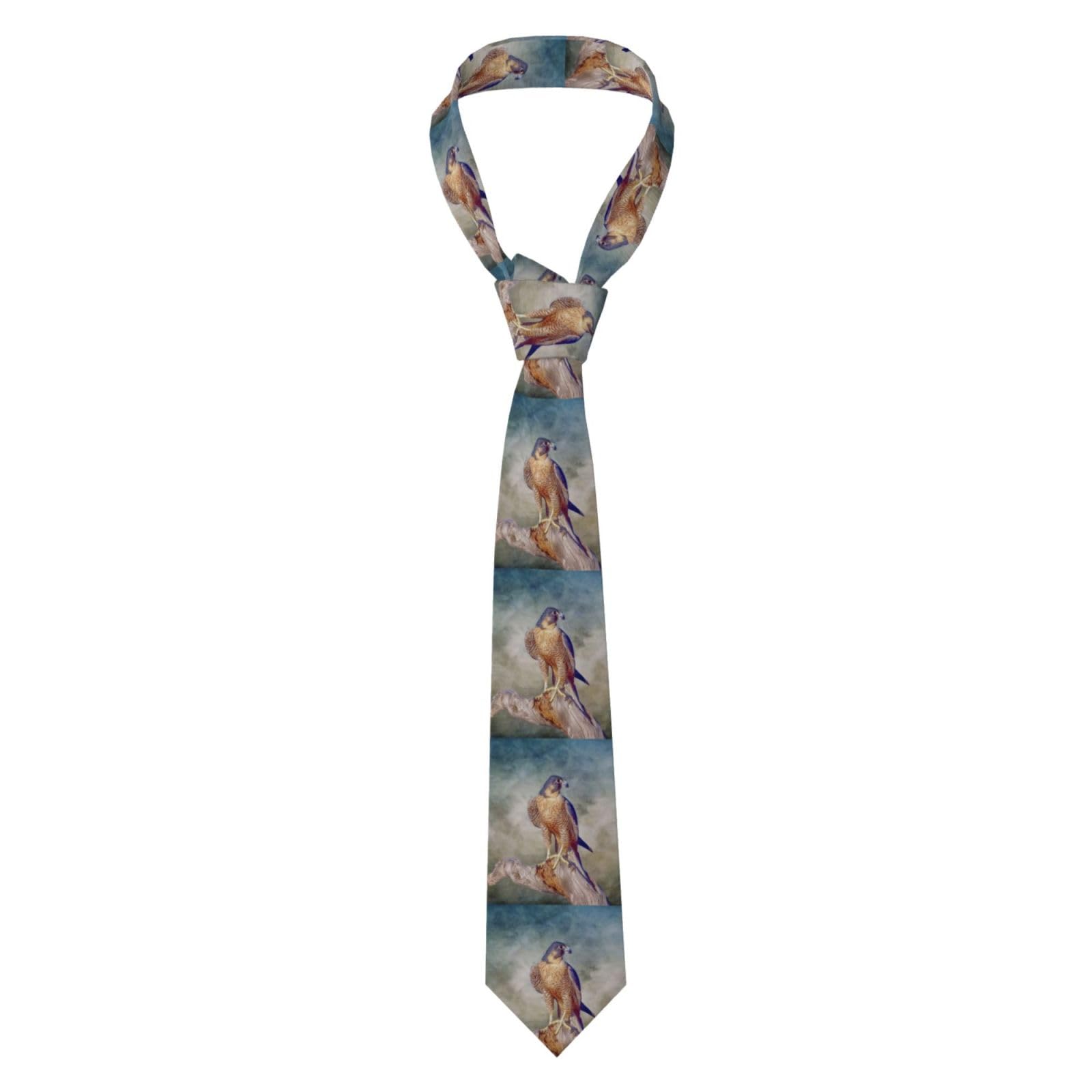 Hlbsdm Men's As Pic Peregrine Falcon Falco Necktie Fashion Party Business Neck Tie Funny Gift For