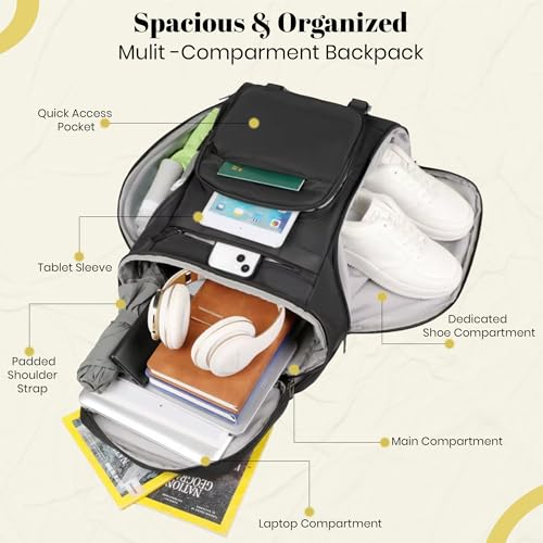 Image of CARRY TRIP Laptop Backpack with Shoe Compartment & Dry Wet Pocket, Water Resistant Oxford Material - Travel Bag for Office, Sports & Casual Use for Men & Women