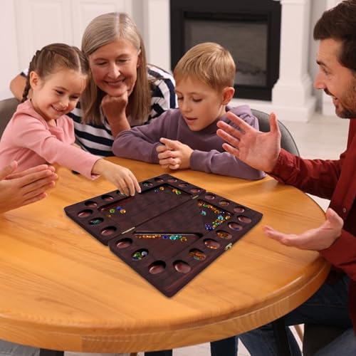 Juego de Mesa Mancala 4 Jugadores Plegable de Madera miniatura 7
