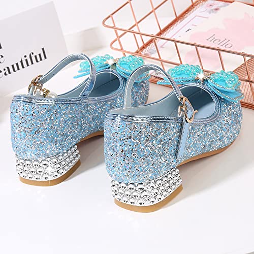 EnJoCho Girls Dress Shoes Glitter Princess Low Heel Party Wedding Bowknot Shoes Pump Dress Sandals for Toddler Little4
