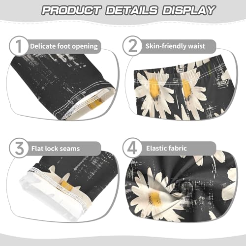 Toddler Girls Leggings Printed Yoga Pants Leggings Flowers with Black for Kids3