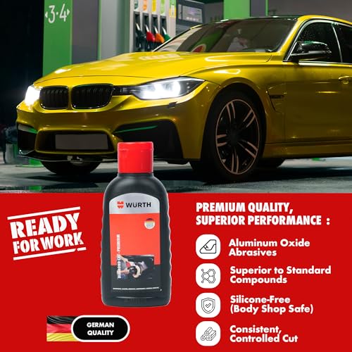 Image of Wuerth Rubbing Polish Diamond Cut Premium - 100ml | Fast-Cut Compound for P1500 Scratches | German Engineered | Low Sling, Non-Sticky | Silicone-Free | For Machine & Hand Use
