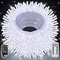 Christmas Lights 328FT 1000LED, Outdoor String Lights with Remote and Timer, Cool White Christmas Lights with 8 Modes Dimmable, Fairy Lights for Wedding Party Home Xmas Holiday Decor