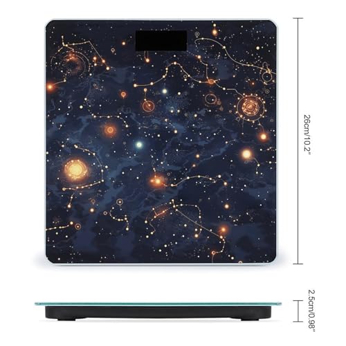 Báscula digital para baño con mapa de constelaciones miniatura 2
