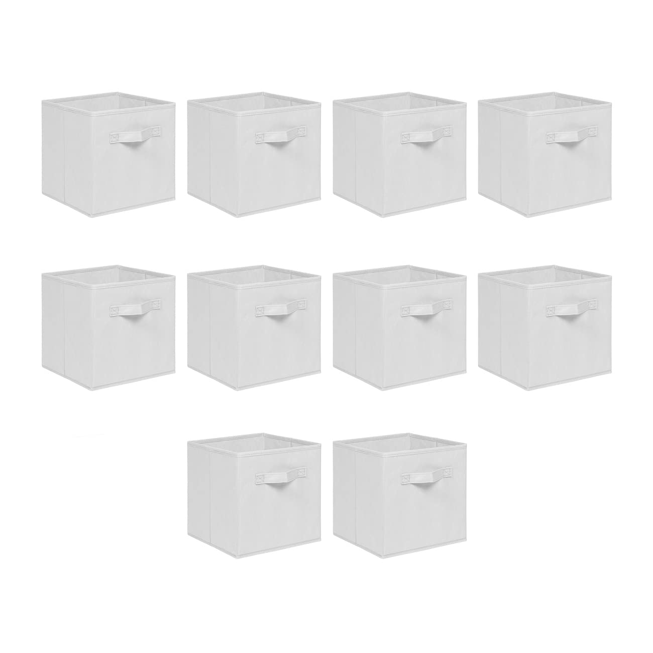 NICEME Foldable Cube Storage Unit Boxes, Non-Woven Fabric Storage Boxes Set, Clothes Drawers for Shelves, 26.5x26.5x28 cm (Off White, Set of 10) — image 1