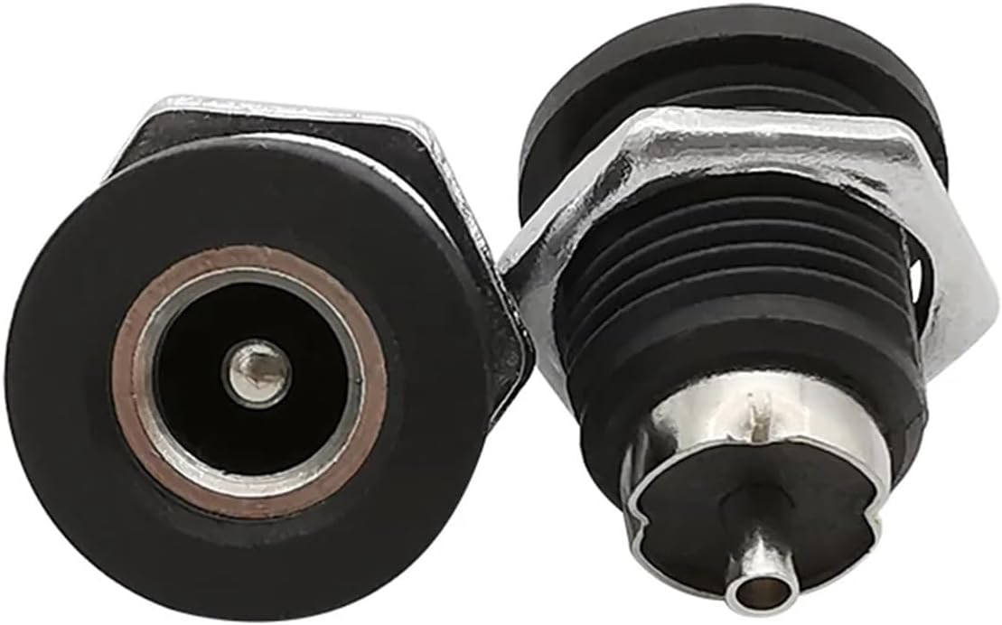 5Pcs 5.5 * 2.1mm DC Power Charging Jack Female Panel Mount Connector with Dust Cap DC-022D DC 5.5x2.1mm(with Waterproof Cap)