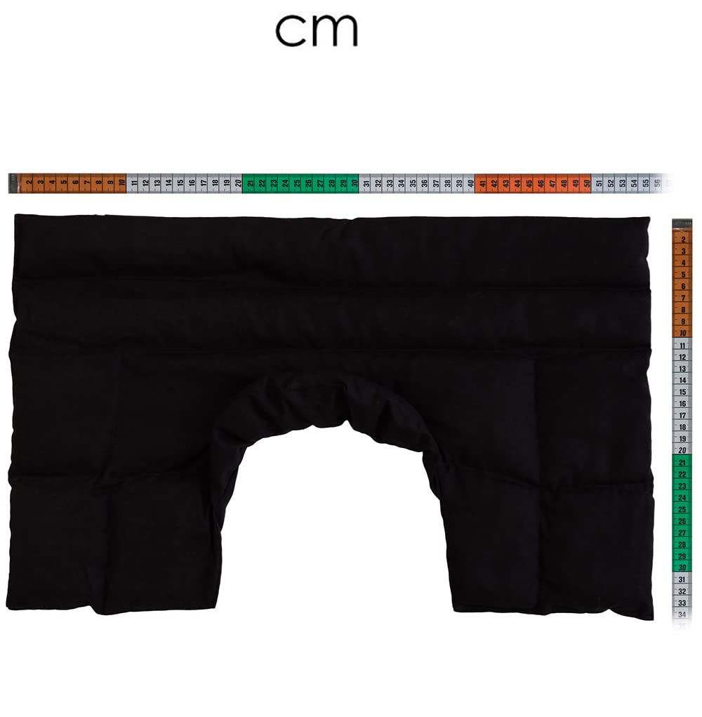 Cuscino termico cervicale XL con farro bio, per collo, spalle e schiena.(nero, Farro bio) Cuscino termico utilizabile caldo e freddo