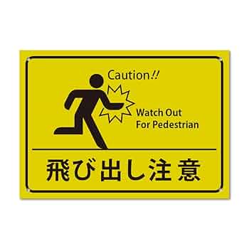 Amazon.co.jp: 金属看板 飛び出し注意 看板 金属看板標識