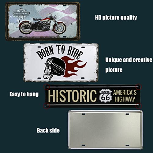 Aorotoe Motorcycle Gifts For Men Wall Clock Route 66 Metal Signs Art Desk Table Clock Decor Vintage Motorcycle Model Gifts For Dad For Husband Black Game Room Decor L17.2 In H7.8In #TOP4