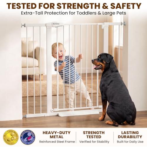 Image of Mumeasy 36 inch Extra Tall Dog Gate, 29.7-46 inch Baby Gate for Stairs & Doorways