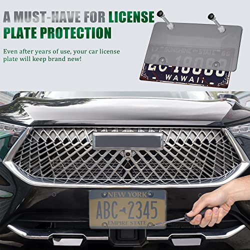 Jddry License Plate Cover Set,Us Vehicle Universal License Plate Cover, Front/Rear License Plates Covers,Bubble Design License Plate Holder With Screws & Caps(Grey,2Pack) #TOP4