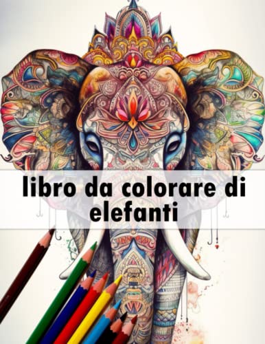 Libri da colorare per adulti elefanti