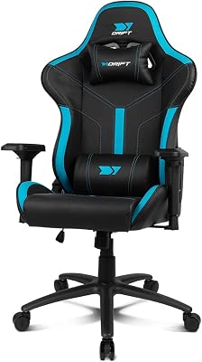DRIFT GAMING DR350 – Sedia Gaming Ergonomica Professionale con Braccioli 4D, Cuscini Lombare e Cervicale, Reclinabile a 135°, Ruote Silenziose, Nero-Blu