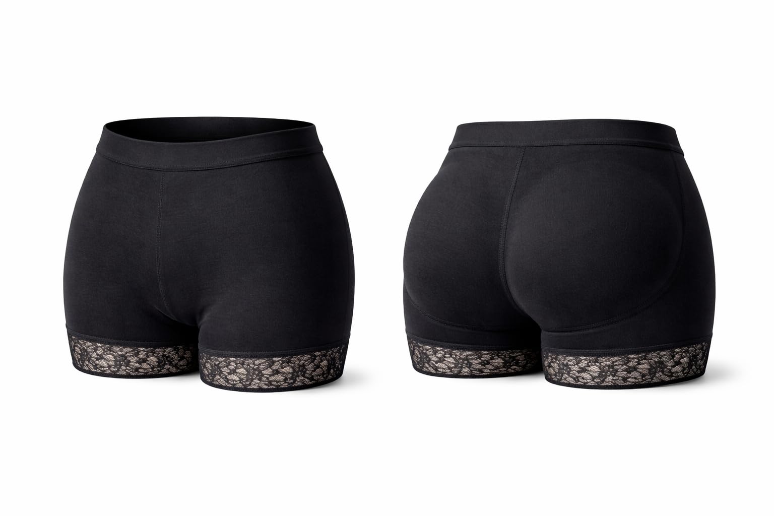 Women Body Shaper Underwear Hip Enhancer Shorts | Padded Butt Lifter Panty | Invisible Shapewear for Saree, Dress & Jeans | Soft Stretchable Fabric | Black (1 Pice)-image-42