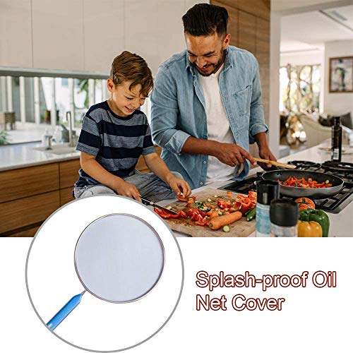 Splatter Screen for Frying Pan - Grease Cooking Guard Fine Mesh Iron Skillet Lid Supplies Main Image