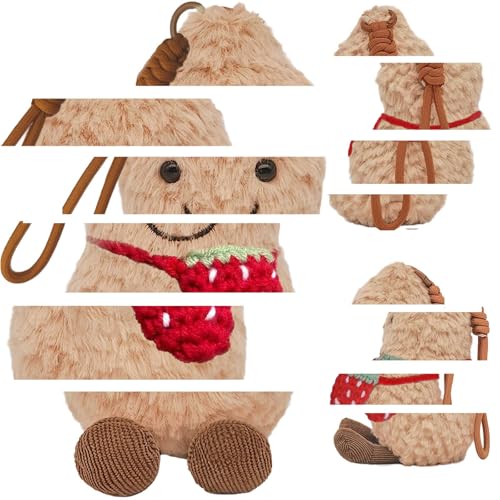 MXYZQDE Erdnuss Kuscheltier, 16cm Süße Erdbeer Erdnuss Plüsch Puppe, Weiches Spielzeug FürJunge Mädchen, Ideal Als Dekoration Und Geschenk Für Schlafzimmer Und Wohnzimmer