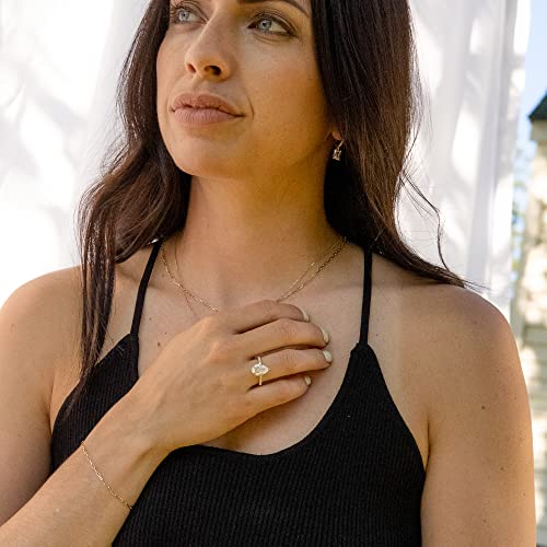 espere 3 Carat Moissanite Pear-shaped Engagement Ring in 14K Yellow Gold | Solid Gold Solitaire Ring with Plain Band | 14K Gemstone Engagement Ring.3