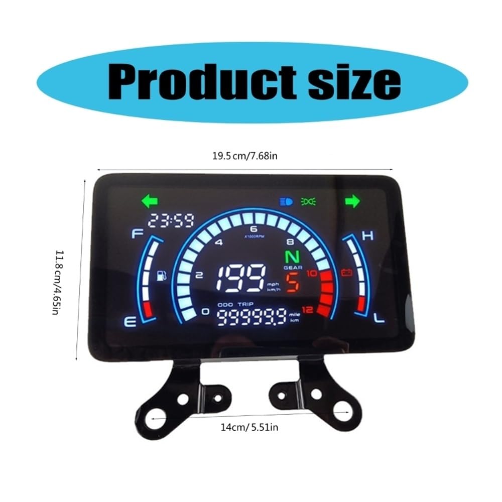 Velocímetro Digital para 150 motocicletas | Panel de instrumentos digital con pantalla clara y lecturas precisas de velocidad y distancia para 150 motocicletas