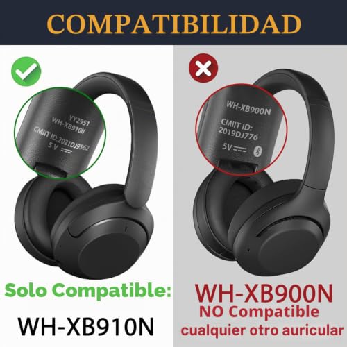 Almohadillas de espuma de aislamiento para Sony WH-XB910 Extra Bass 2