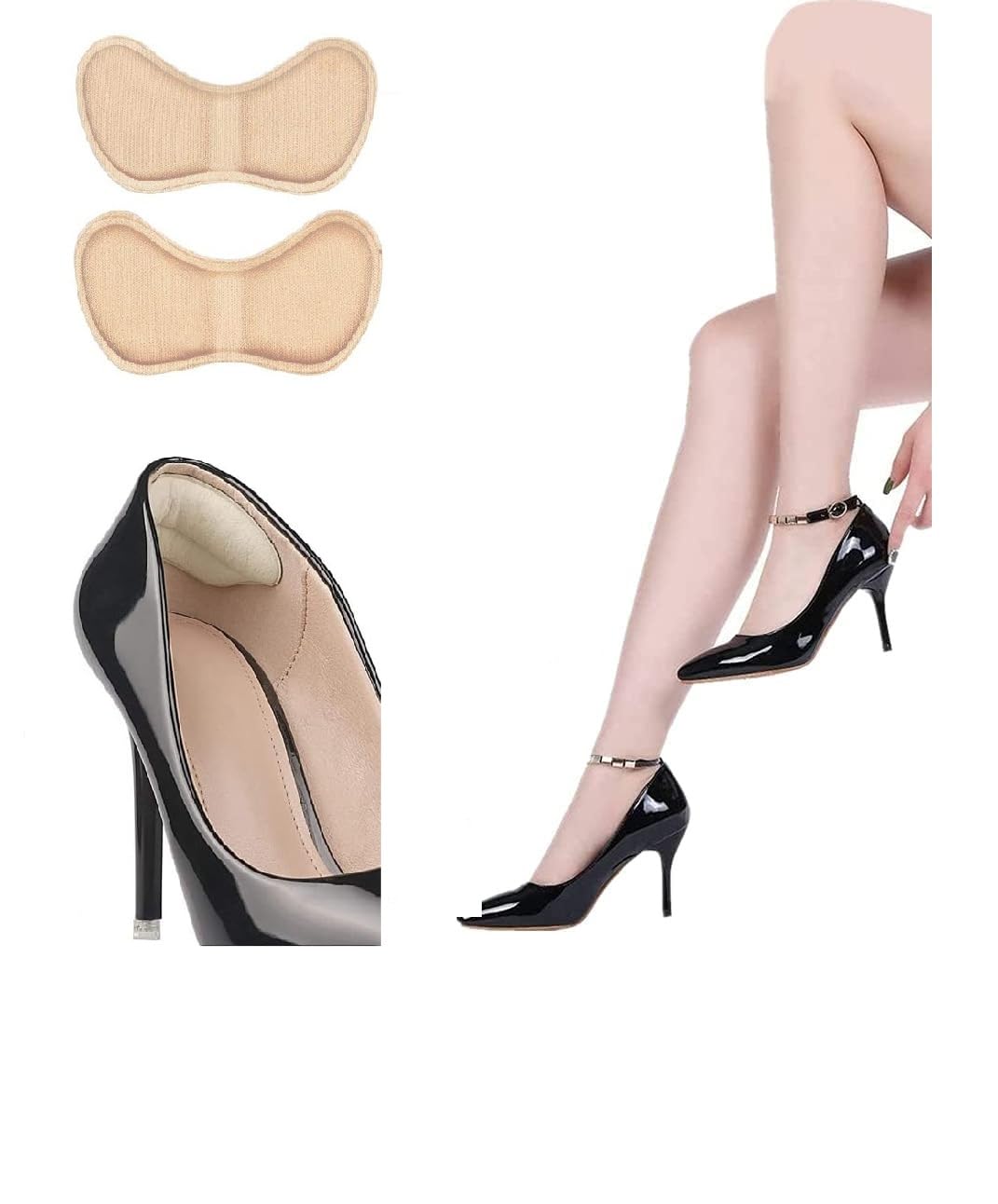 Heel Grips Liner Cushions Pads Inserts for Loose Shoes, Heel Pads Snugs for Shoe Too Big Men and Women, Filler Improved Shoe Fit and Comfort, Prevent Heel Slip and Blister Pain relief (1 Pair)