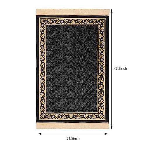 TINAYAUE 80 x 120cm Cozy Muslim Prayer Carpet Soft Worship Mat Islamic Prayer Mat Large Arab Area Rugs Ramadan Gifts Mecca Mat Yoga Meditation Pad for Living Room Bedroom Porch - Image 3
