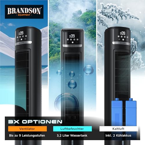Brandson – mobiler Luftkühler mit Wasserkühlung im ECO Design - DC Motor sehr leise - 60% Energie... Ansicht 11