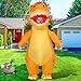 COMIN Inflatable Dinosaur Costume for Adults Blow Up T Rex Costume Dino Inflatable Costume Orange Full Body for Halloween Party
