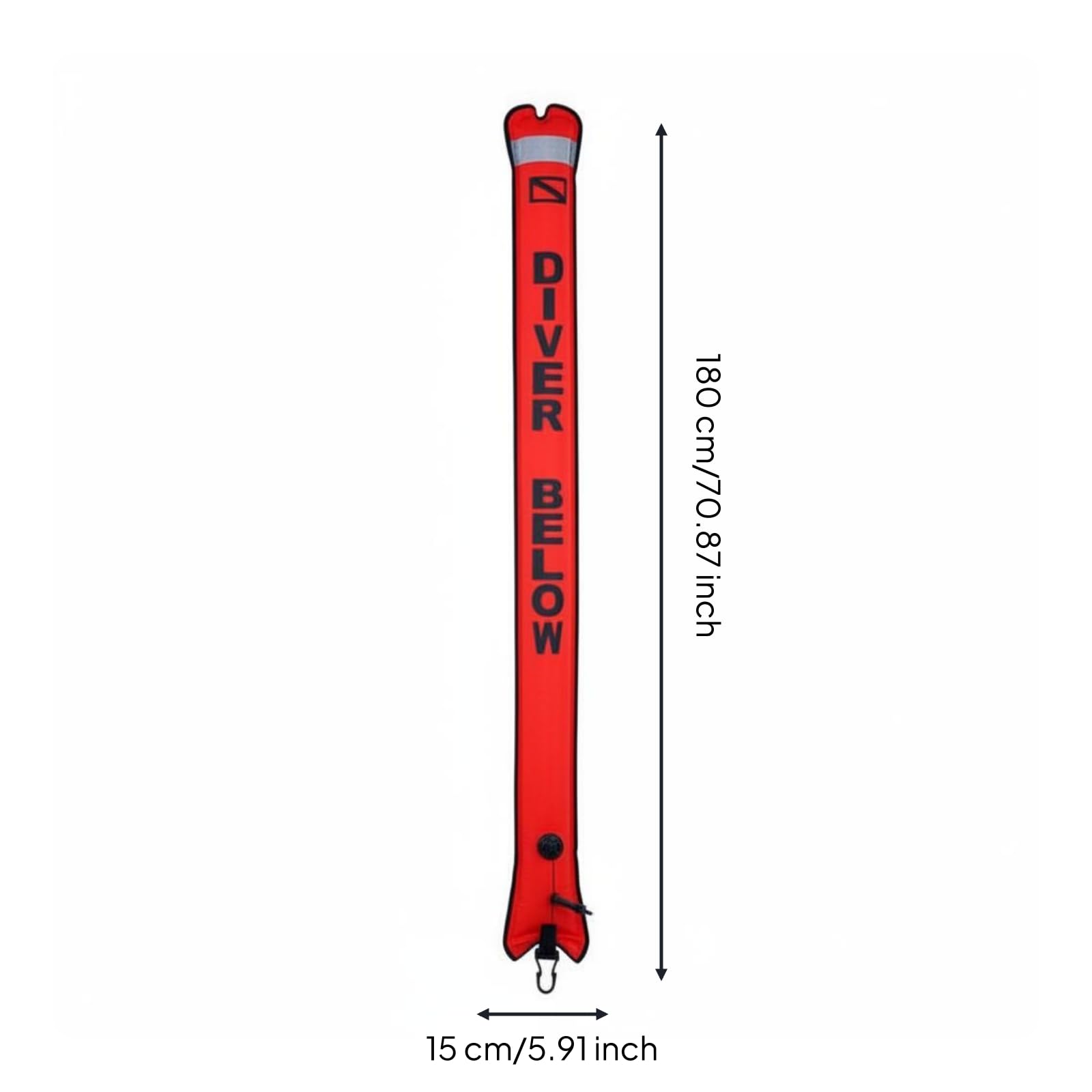 Marker di Superficie Subacquea Tubo Gonfiabile per Immersioni Mare Allenamento Visibilità Indicazione D-loop Acciaio Adatto a Subacquei Acque Aperte