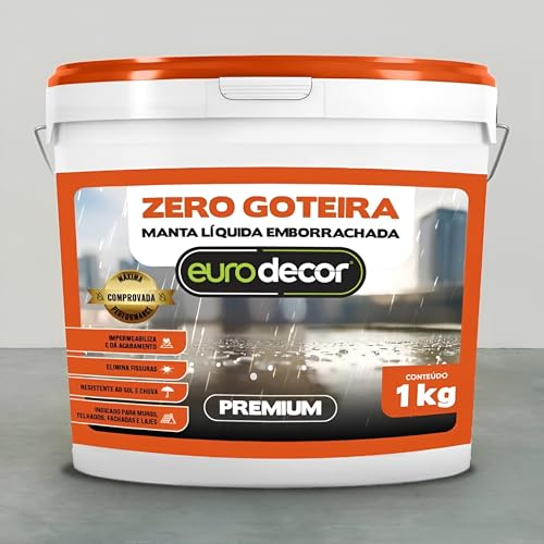Manta Líquida Emborrachada Premium 1KG – Impermeabilizante Zero Goteira para Telhados, Lajes e Vazamentos – Eurodecor - GRAFITE