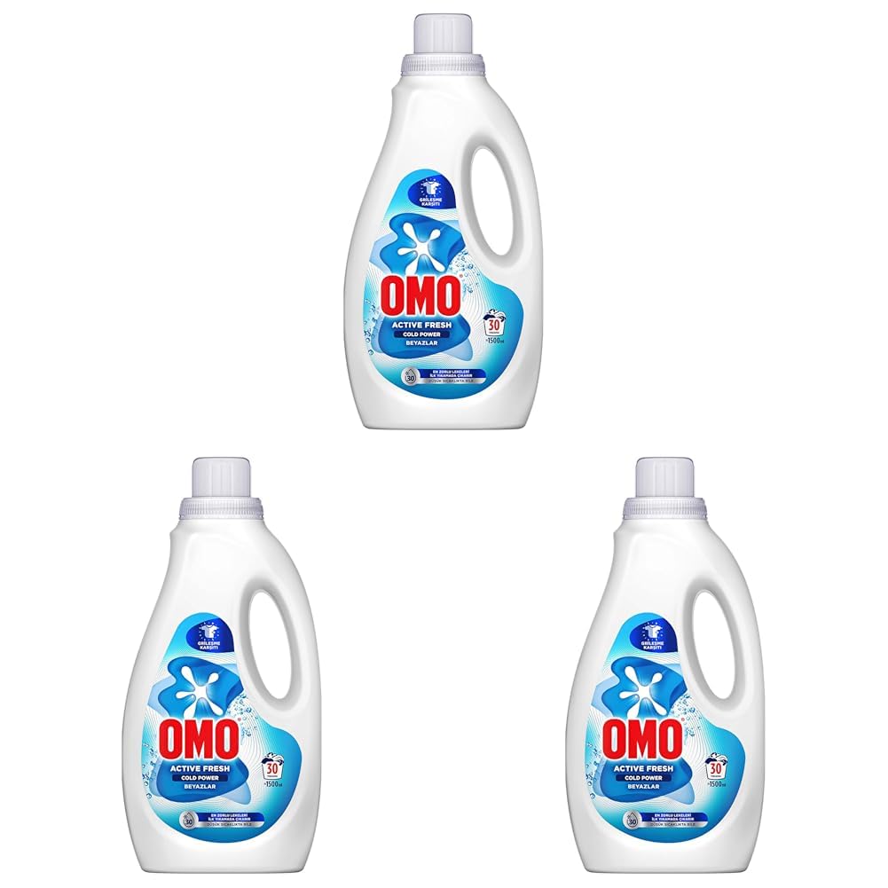 OMO Active Fresh Cold Power Beyazlar İçin Sıvı Deterjan 1500 ml (3 paketi)