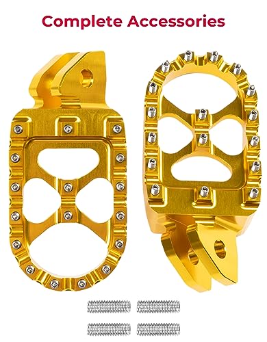 Image of KEMIMOTO Motorcycle Foot Peg Compatible with Surron Light Bee X /S Footpegs x260 and x160 Talaria Sting MX3 MX4 Talaria XXX Electric Dirt Bike Gold