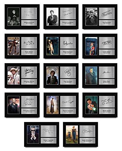 HWC Trading A4 All 14 Drs Doctor Who Collection Complete Set Printed Signed Autograph Picture for TV Show Fans - A4