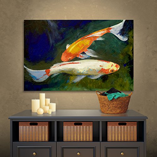 Art Wall Feng Shui Koi Fish Gallery Wrapped Canvas Art...